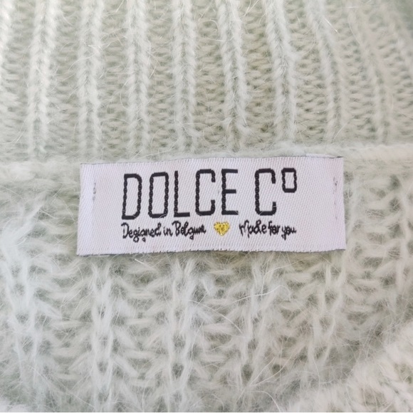 DOLCE CO Medium Made In Italy Wool-blend Knit Pullover Sweater Seafoam Green - Picture 6 of 7